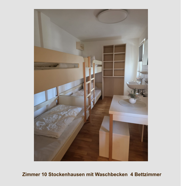 Zimmer 10 Stockenhausen mit Waschbecken  4 Bettzimmer